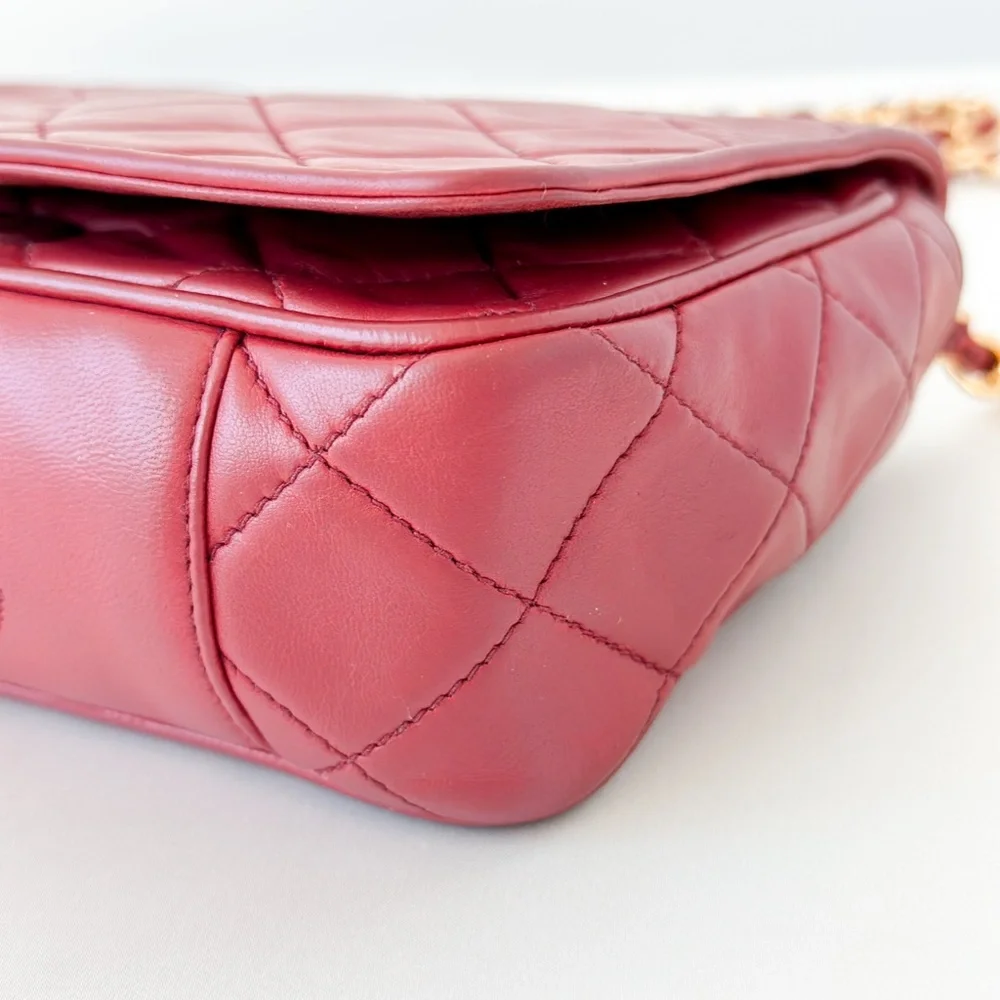 Vintage Chanel Burgundy Quilted Flap Tassel Bag - Picture 6 of 16